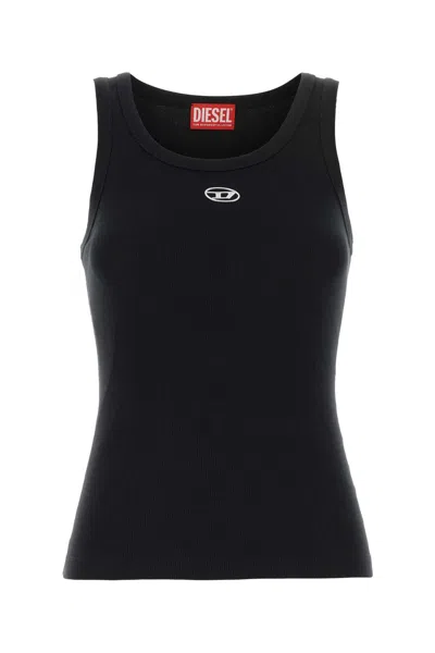 Diesel Stretch Cotton T-ank Tank Top In Black