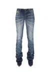 Diesel Distressed Stonewashed Denim Pantaboots