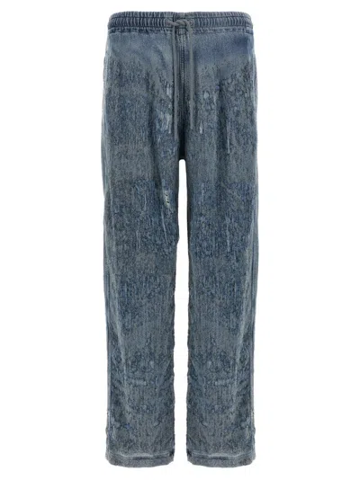 Diesel Stretch Denim Joggers In Gray
