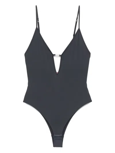Diesel Stretch-design Bodysuit In Gray