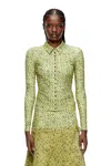 Diesel Stretch Fabric Shirt With Bouclé Print In Yellow