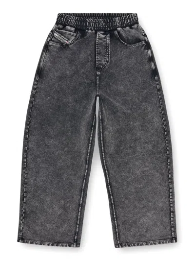 Diesel Stretch Fleece Sweatpants With Drop Crotch, Wide Leg & Drawstring Waist (shown In Size S) In Grigio
