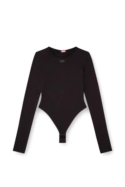 Diesel Stretch Nylon Bodysuit In Brown