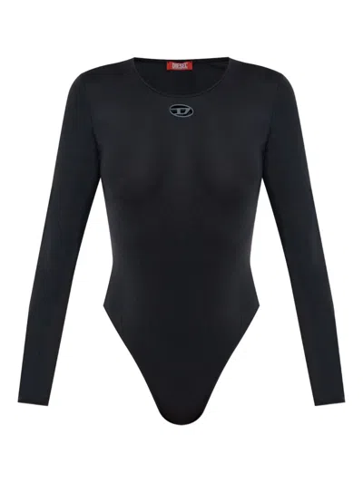 Diesel Stretch Nylon Bodysuit In Black