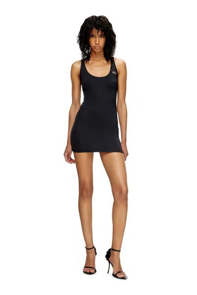 Diesel Stretch Slip Dress In Black