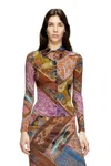 Diesel Stretch-viscose Shirt With Heraldic Print