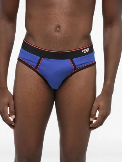 Diesel Stretch-design Contrast-trim Briefs In Blue