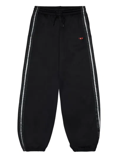 Diesel Kids' Stripe-detail Track Pants In Black