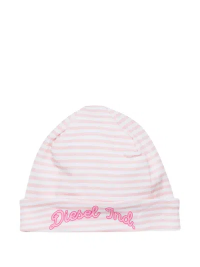 Diesel Babies' Striped Cap In Pink