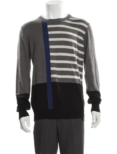 Pre-owned Diesel Striped Crew Neck Pullover In Gray