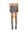 Diesel Striped Denim Miniskirt In Gray