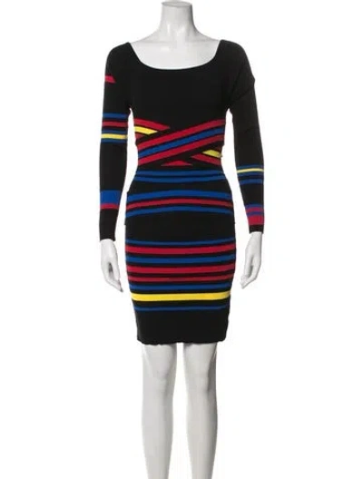 Pre-owned Diesel Striped Mini Dress In Black