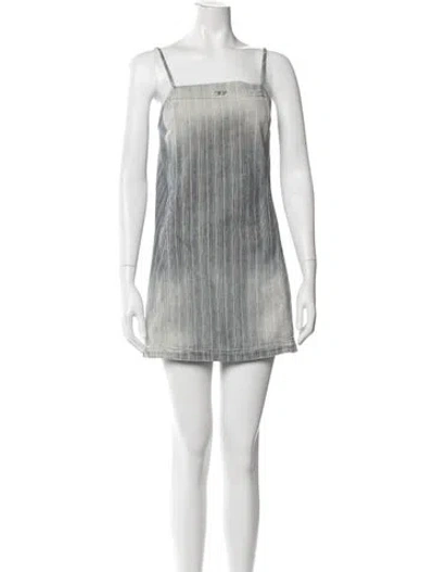 Pre-owned Diesel Striped Mini Dress In Grey