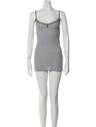 Pre-owned Diesel Striped Mini Dress In White