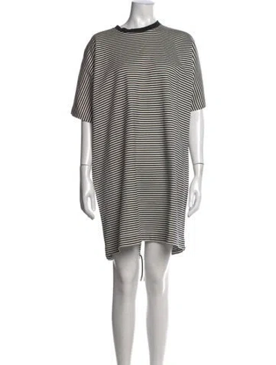 Pre-owned Diesel Striped Mini Dress In White