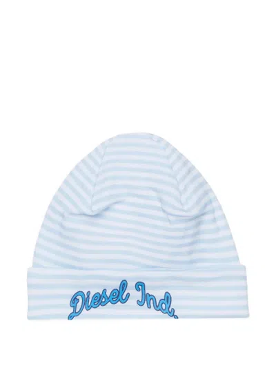 Diesel Babies' Striped Newborn Cap In Blue