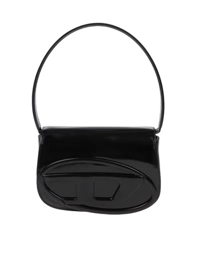 Diesel Structured Bag In Smooth Leather In Black