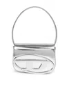 Diesel Metallic Silver Shoulder Bag 1dr Compact With Adjustable Strap In Silver