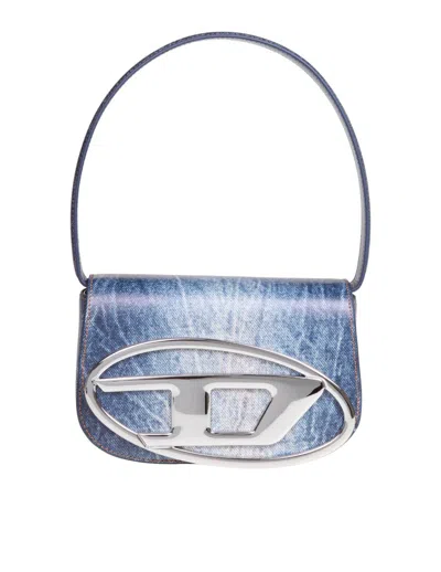 Diesel Structured Leather Bag In Blue