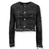 Diesel Jacket In Lasered Cotton-hemp Denim In Black