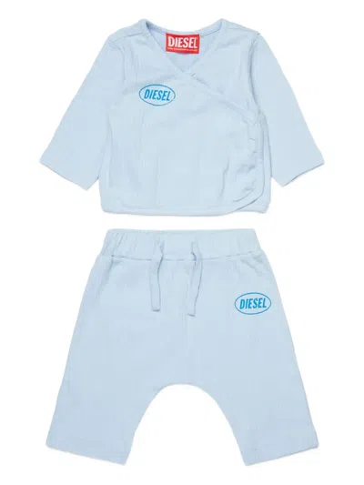 Diesel Babies' Stside-nb-set Logo-print Tracksuit Set In Blue
