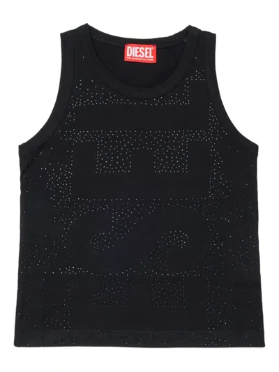 Diesel Kids' Studded Tstuds T-shirt In Black