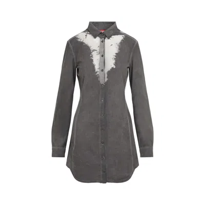 DIESEL DIESEL BUTTON-UP DRESS WITH UNIQUE ARTISTIC DETAILING AND FIT