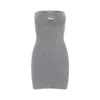 Diesel Ribbed Cotton Blend Strapless Mini Dress In Gray