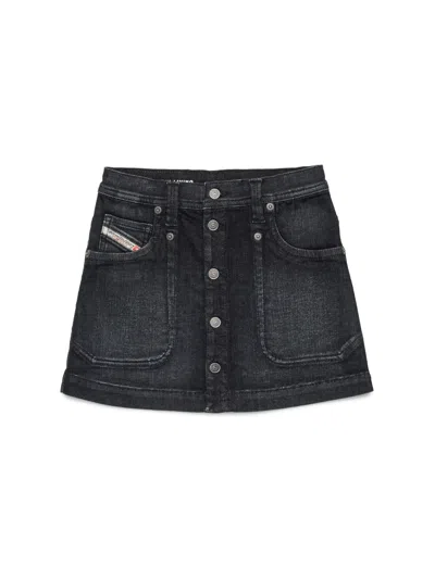 Diesel Stylish Denim Mini Skirt For Girls In Gray