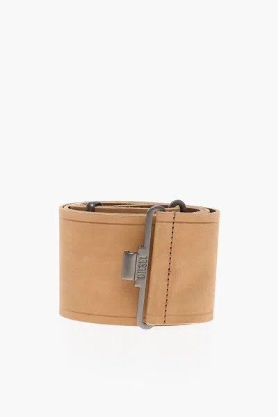 Diesel Suede Maxi Belt 75mm In Brown