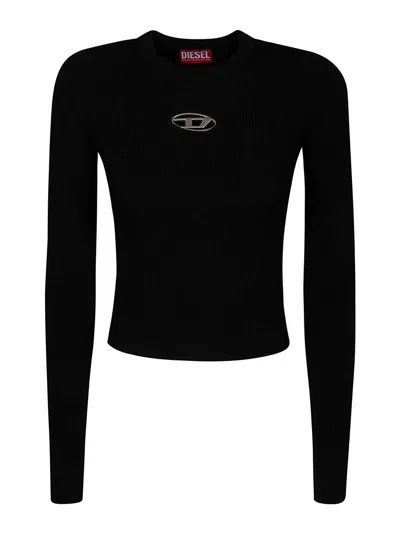 Diesel Long Sleeve Sweater In Black