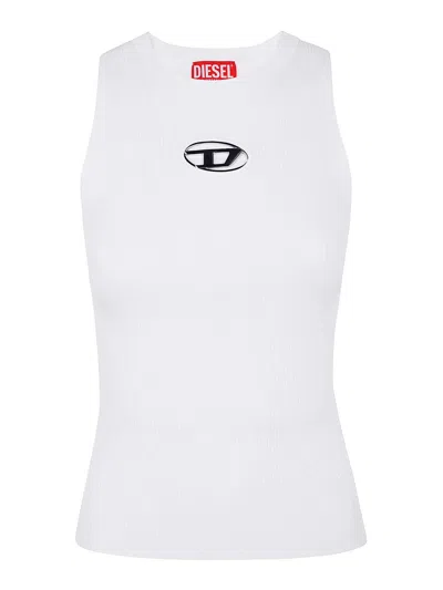 Diesel M-caddix-top Knitwear In Blanco