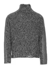 Diesel Crewneck Knitted Sweater Textured Turtleneck In Gray