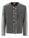 Diesel K-matty Contrast Panel Zip-up Cardigan In Grey