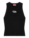Diesel 'm-caddix' Black Top With Oval D Logo Plaque On The Front In Negro