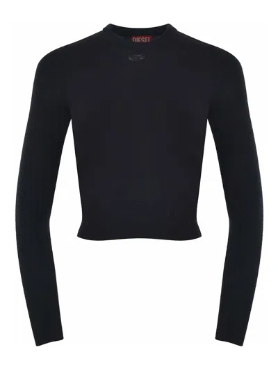 Diesel Wool Cashmere Sweater In Negro