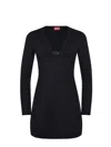 Diesel Placky V-neck Wool Mini Dress