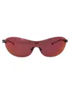 Diesel Matte Black Metal Sunglasses In Red