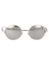 Diesel Argento Lucido Metal Sunglasses In Gray
