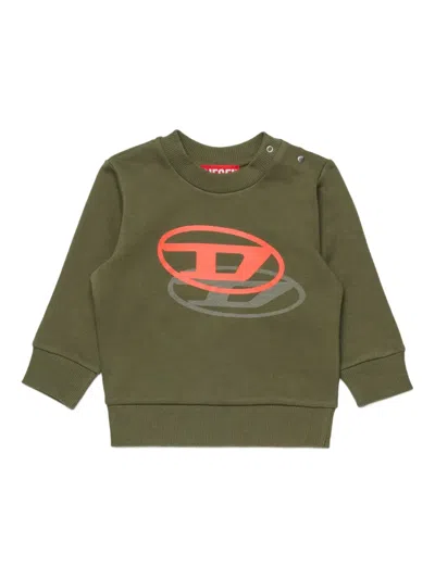 Diesel Babies' Svaleb Logo-print Sweatshirt In Green