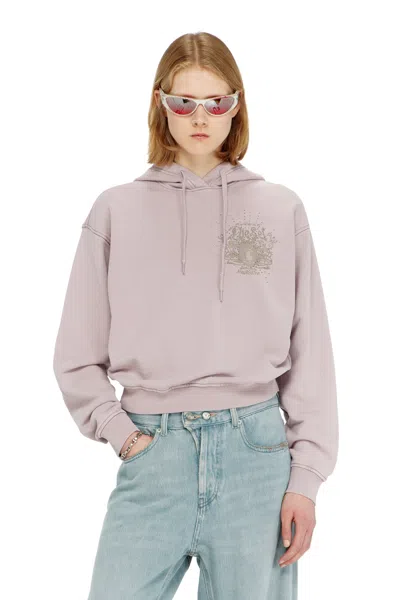 Diesel Sweat À Capuche Avec Imprimés Et Clous Strass In Purple