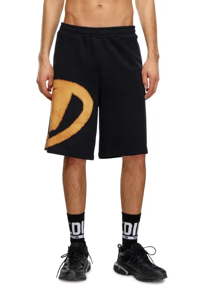 Diesel Sweat Shorts With Bleached Logo In Tobedefined
