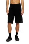 Diesel Sweat Shorts With Injection Molded Logo In Black