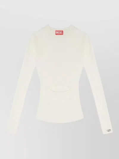 Diesel Sweater Cut Out Detail Long Sleeves Ribbed In Neutral