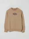 Diesel Felpa Girocollo Con Logo Oval D Multi-layered In Neutral