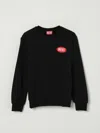 Diesel Felpa Girocollo Con  Oval Label In Black