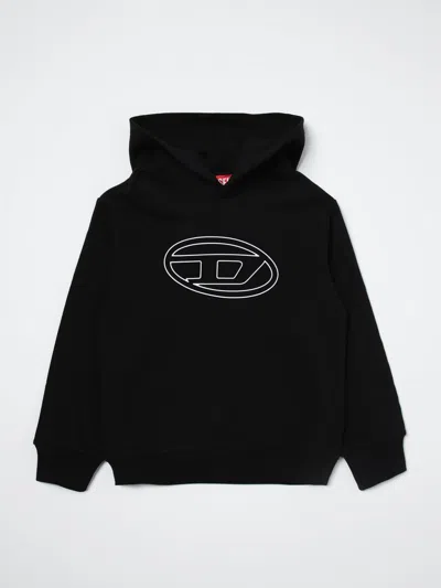 Diesel Black Sweatshirt For Boy With Logo