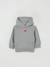 Diesel Logo-patch Hoodie In Gray