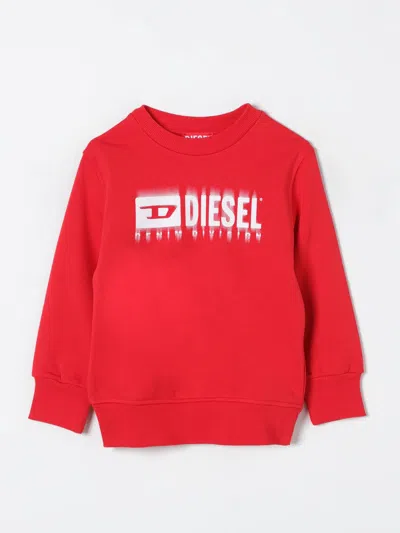 Diesel Kids' Logo-print Cotton Sweatshirt In Rot