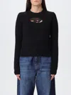 Diesel M-areesa Slim Cut-out Logo Sweater In Black